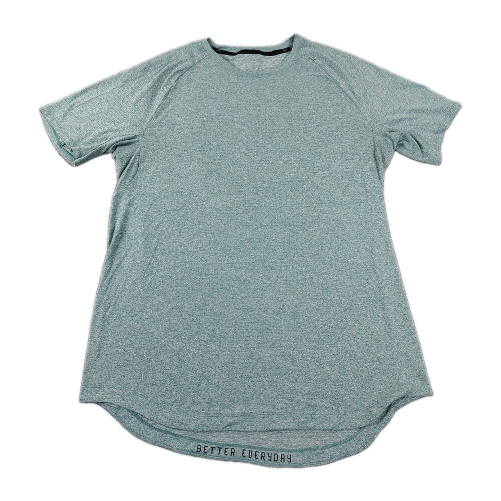 Lululemon License to Train Shirt Mens L Turquoise SS Better Each Day Stretch GUC